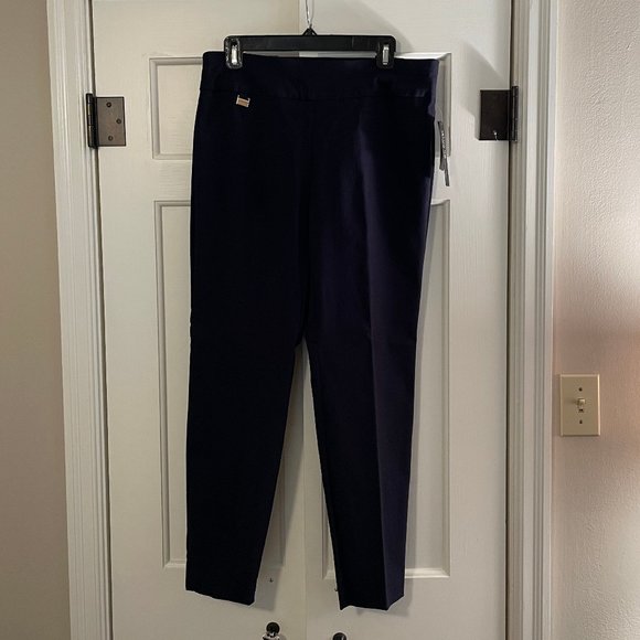 Alfani Pants - Size 12 Short (petite) Alfani navy blue Skinny Leg pants with tummy control.